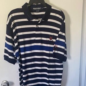 Polo Golf Navy Striped Polo Shirt